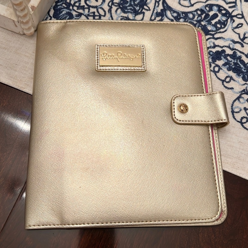 Lilly Pulitzer Gold Leatherette Agenda